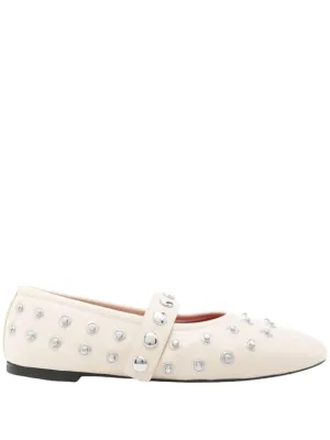 Cream Pointed Toe Low Flat Shoes