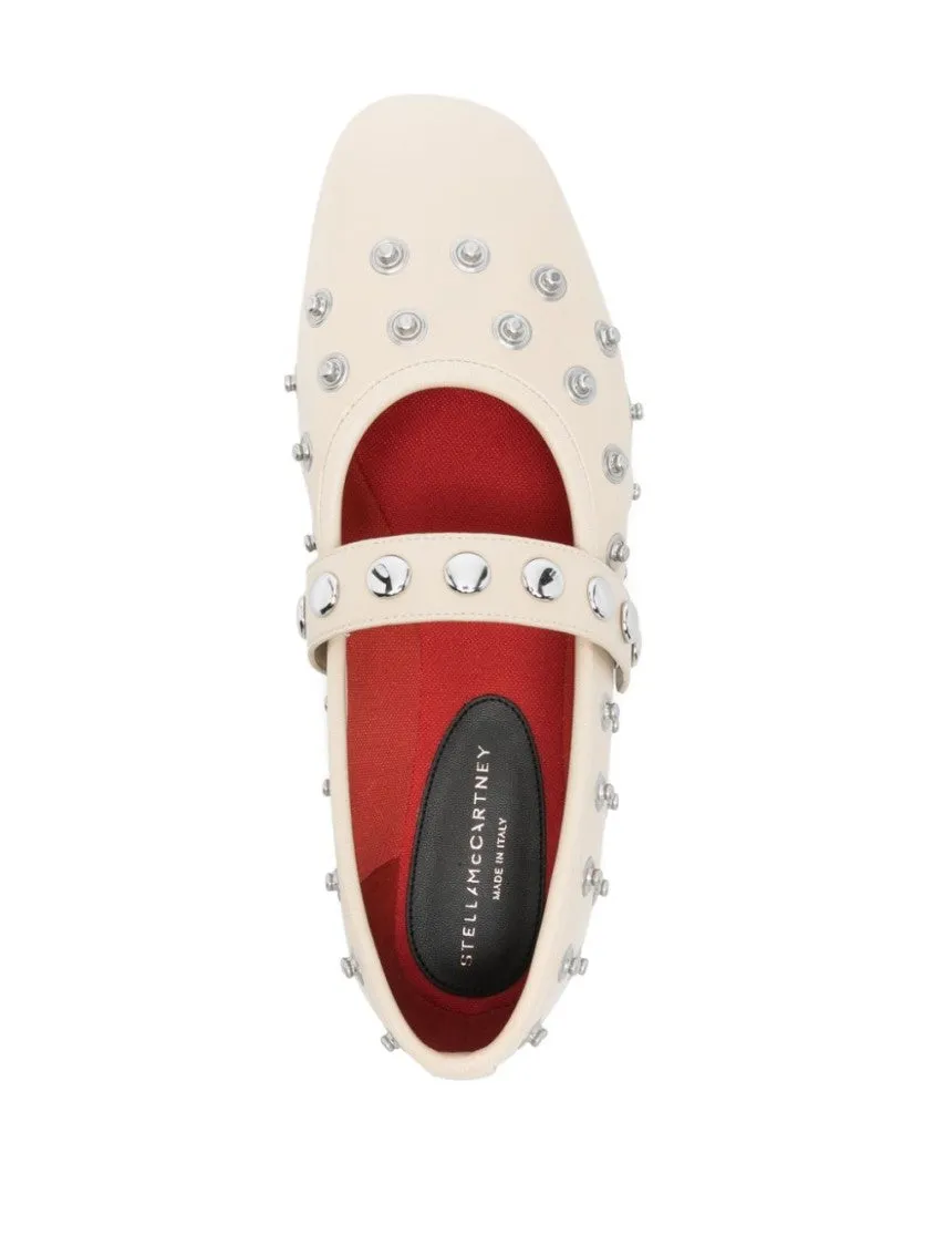 Cream Pointed Toe Low Flat Shoes