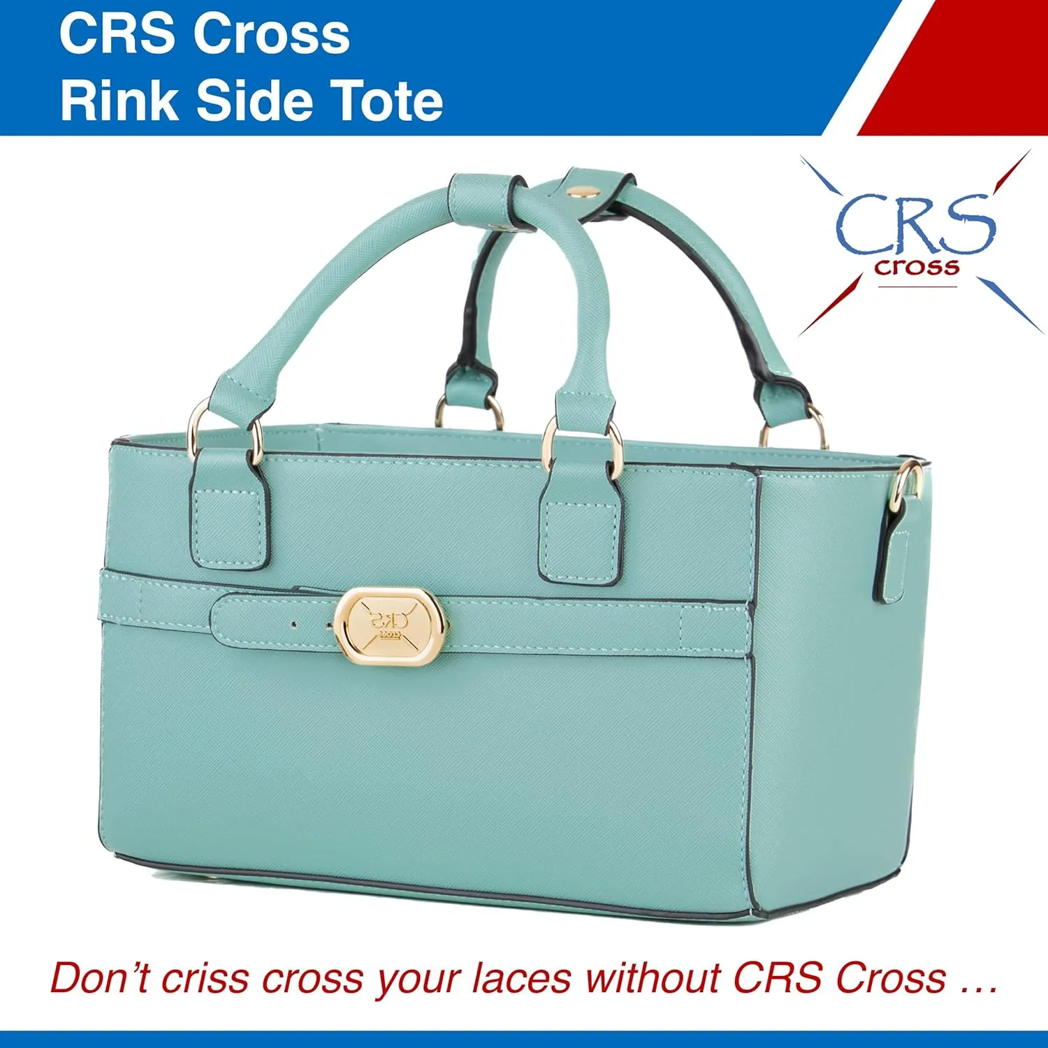 CRS Cross Rink Side Tote. Ice Skating Accessory Bag for Figure Skating, Roller and Inline Skaters, Ballet, Dance and Cheer. Organizes Guards, Water Bottle, Tissues, Phone.