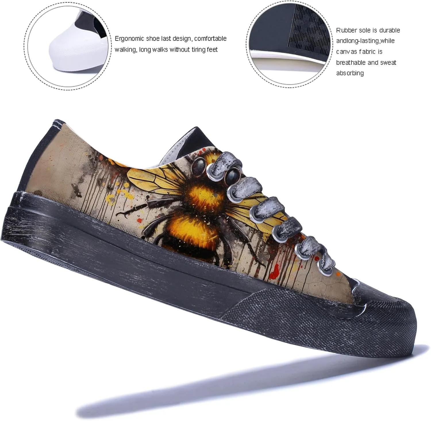 Custom Men's Canvas Low Top Fashion Sneaker Customized Personalized Cosplay Design with Photo Lace-up Classic Casual Shoes for Women Gift