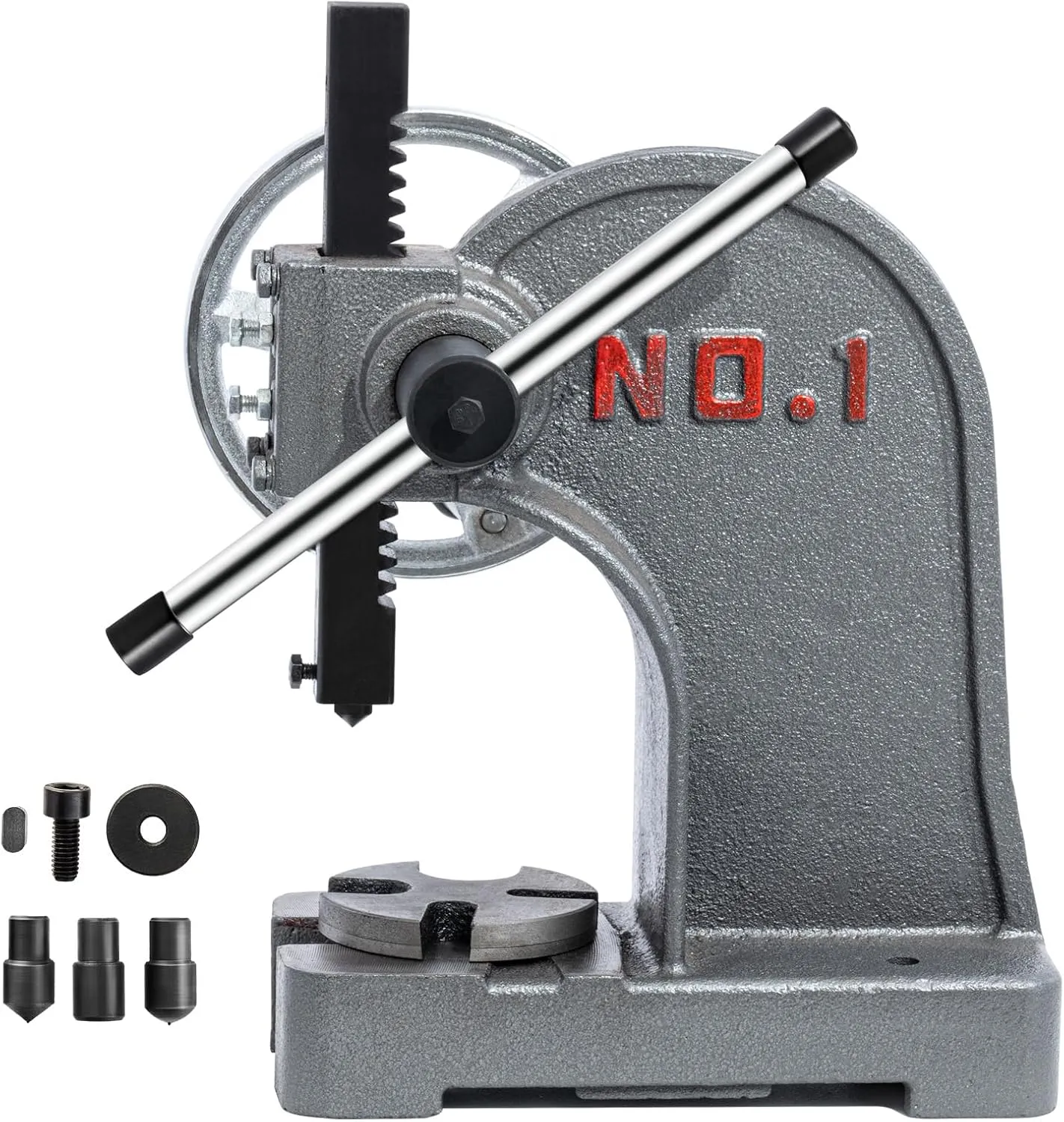 CXRCY Arbor Press 1 Ton with Hand Wheel, Cast Iron Heavy duty Manual Arbor Press 1 Ton, 5.5" Maximum Height, Desktop Arbor Press, Metal Punch Press Machine for Stamping Bending Forming Stretching
