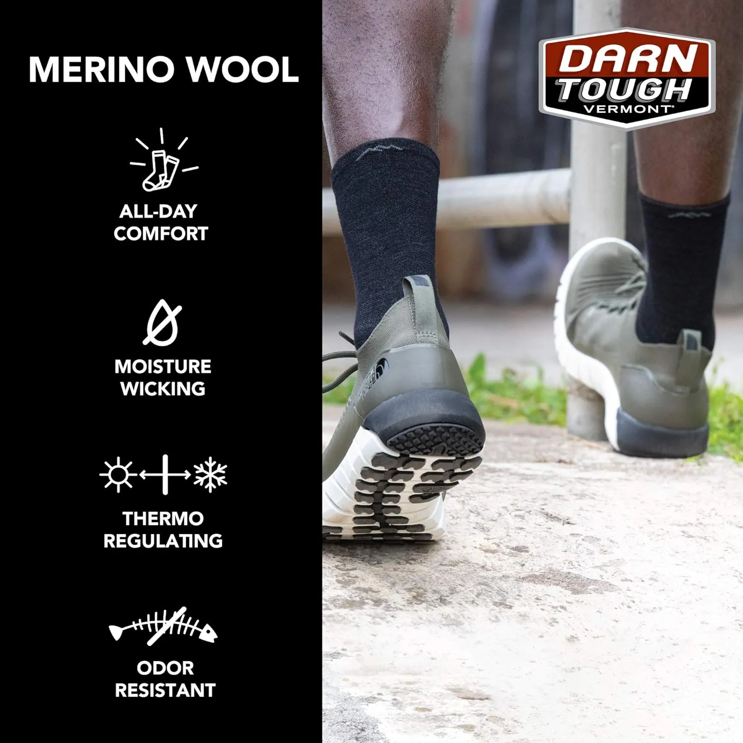 Darn Tough Men's Bolt Micro Crew Ultra-Lightweight with Cushion Running Sock (Style 1056) -
