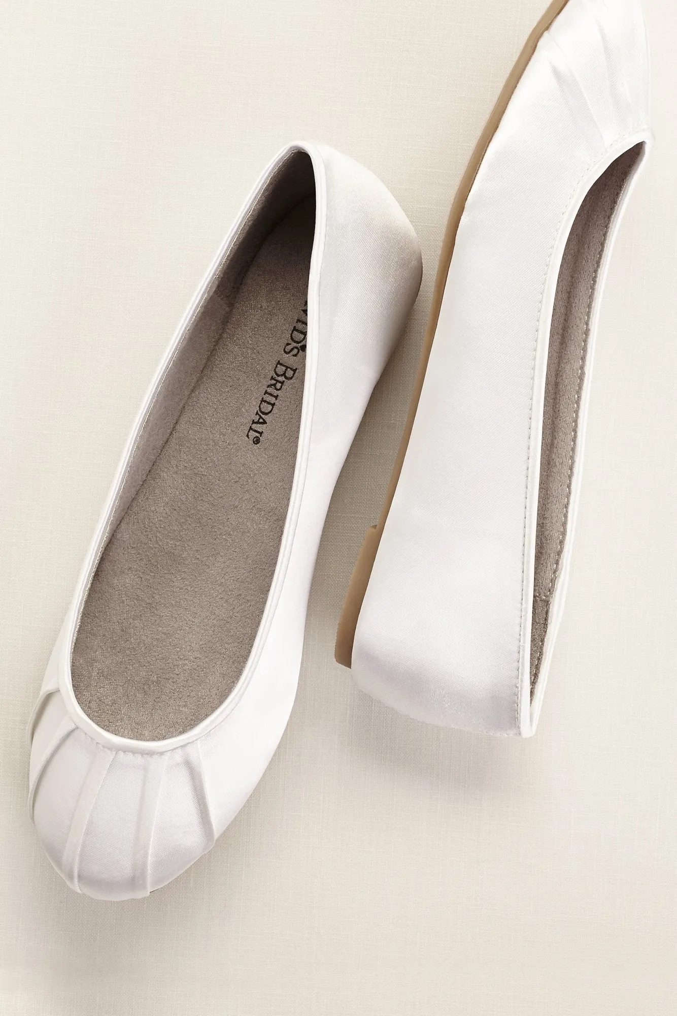 Dyeable Satin Pleated Toe Ballet Flat