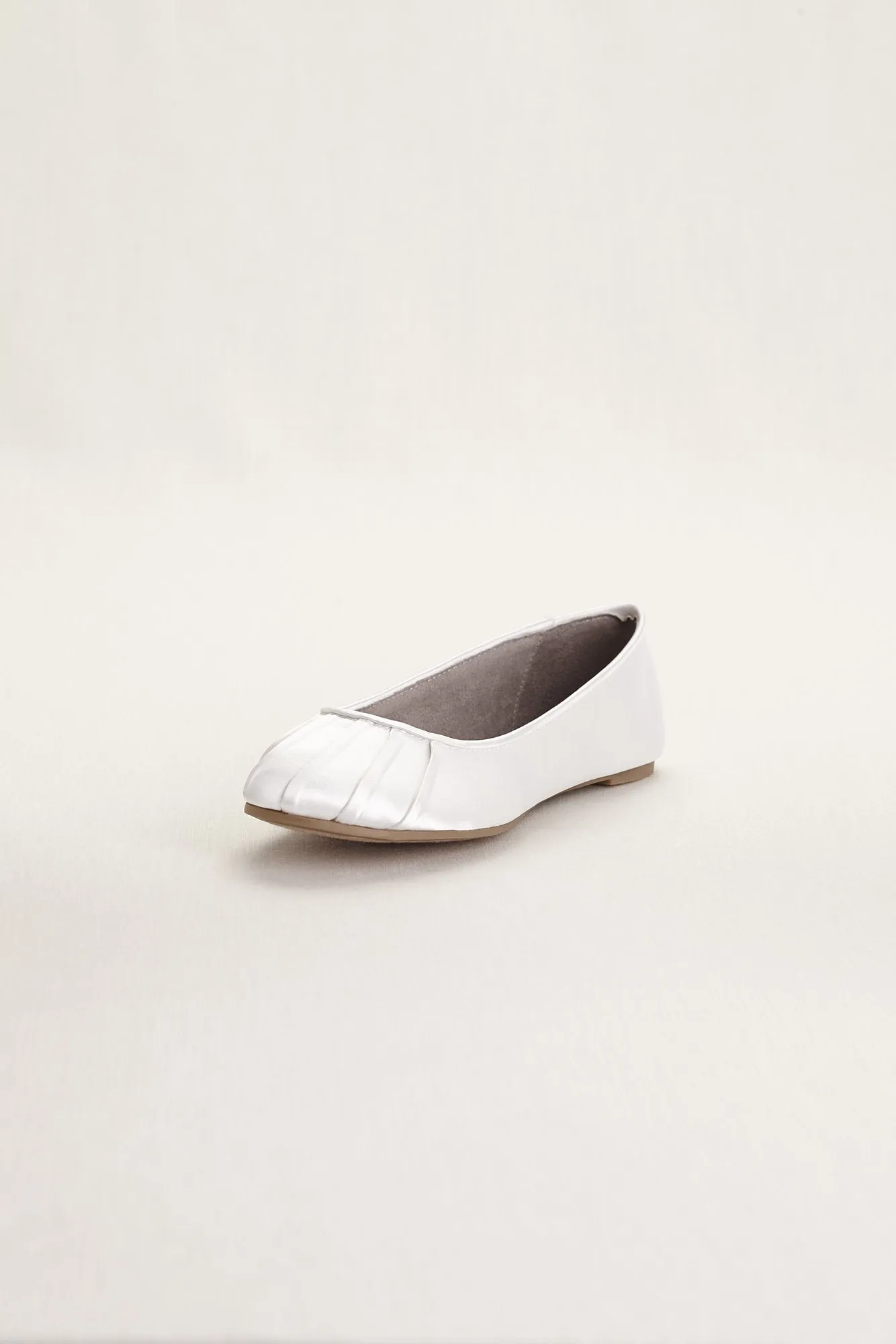 Dyeable Satin Pleated Toe Ballet Flat