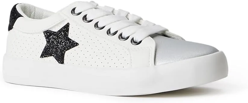 FabKids Kids Sneakers Boys Girls White Shoes Low Top Lace Up Footwear for Toddler Little Kid Big Kid