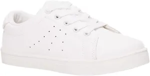 FabKids Kids Sneakers Boys Girls White Shoes Low Top Lace Up Footwear for Toddler Little Kid Big Kid
