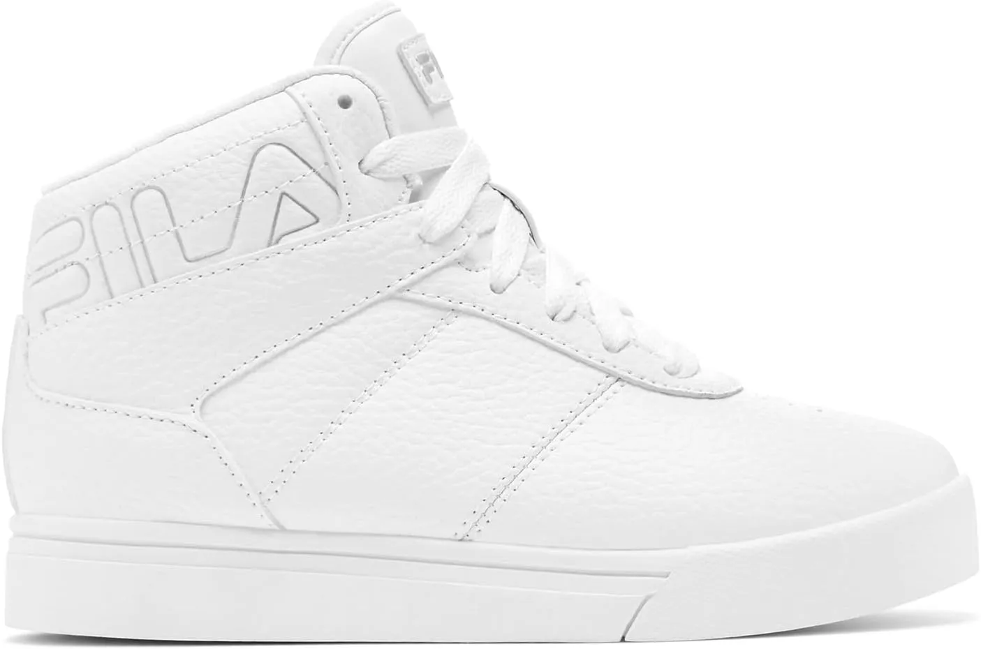 Fila Impress LL Outline Sneaker, White/Metallic Silver/White, 4.5 US Unisex Big Kid