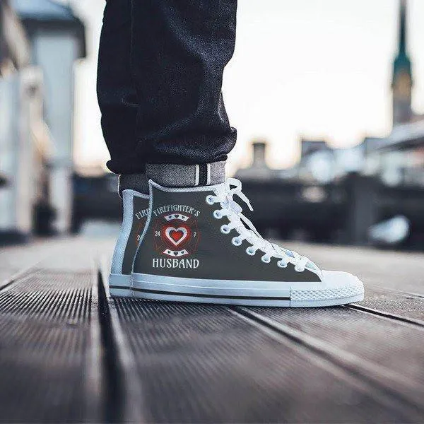firefighters husband mens high top sneakers high top