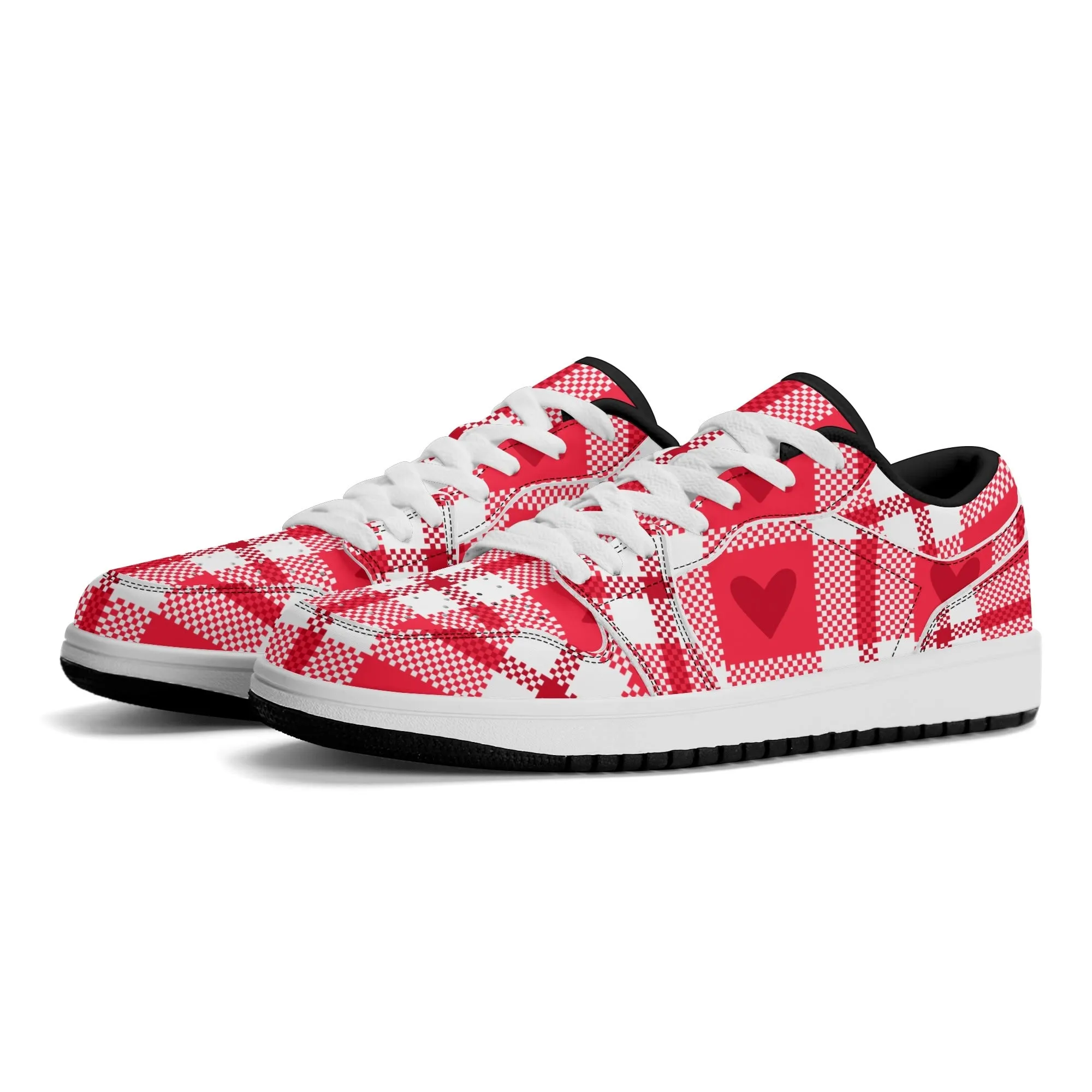 Flanell Heart Low Top Leder Sneaker für Herren