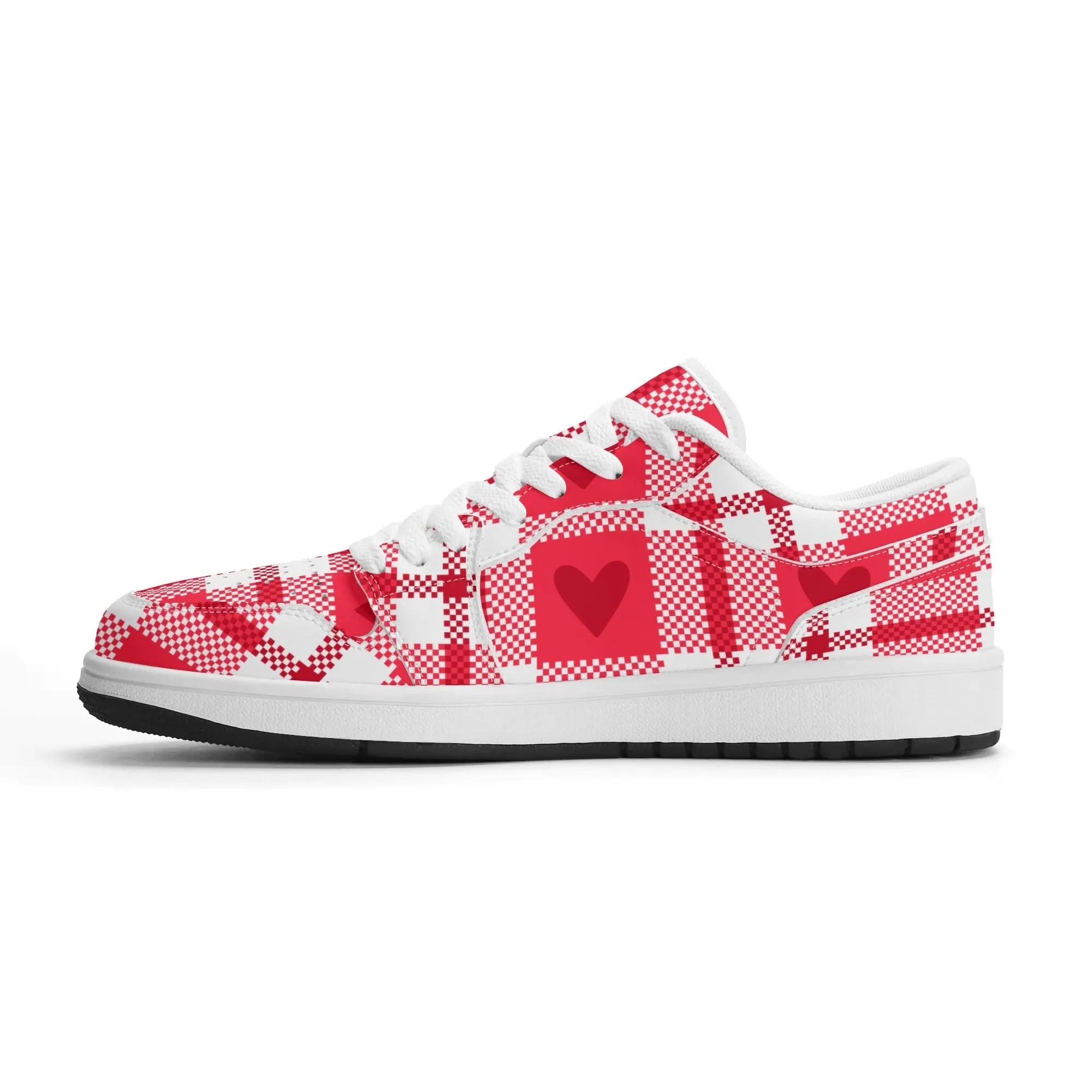 Flanell Heart Low Top Leder Sneaker für Herren