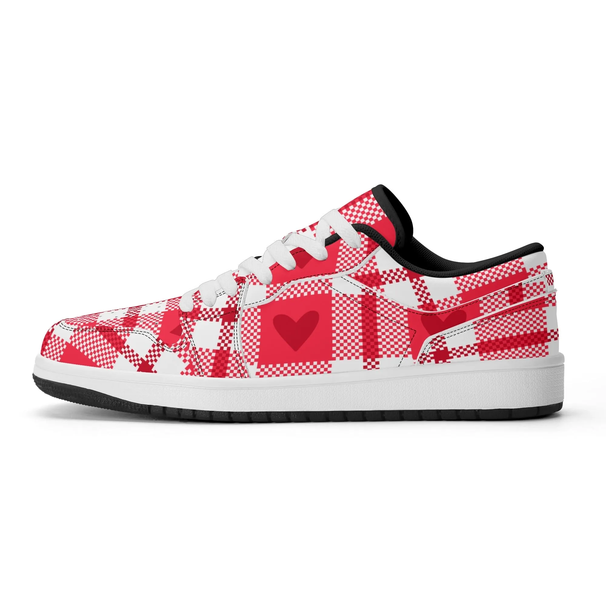Flanell Heart Low Top Leder Sneaker für Herren