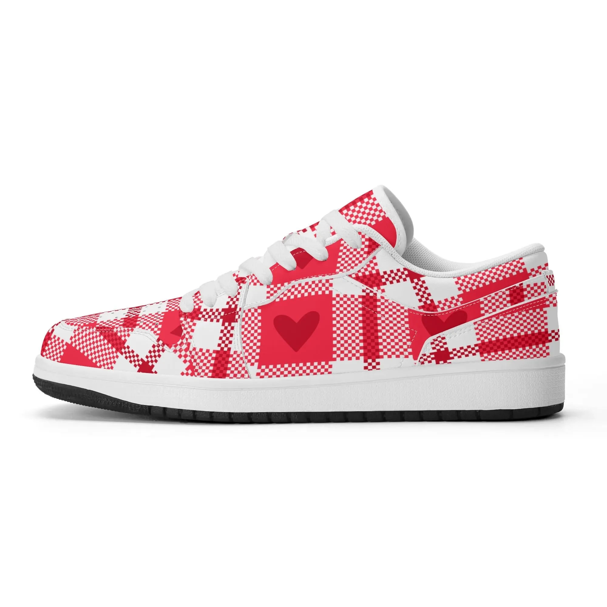 Flanell Heart Low Top Leder Sneaker für Herren
