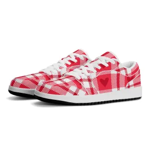 Flanell Heart Low Top Leder Sneaker für Herren
