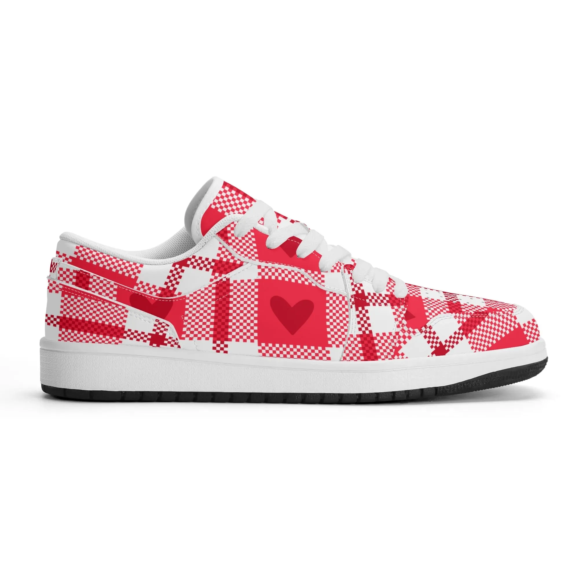 Flanell Heart Low Top Leder Sneaker für Herren