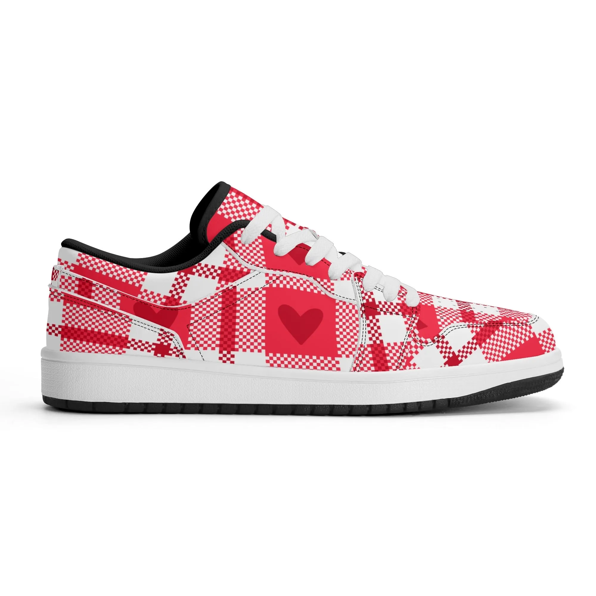 Flanell Heart Low Top Leder Sneaker für Herren