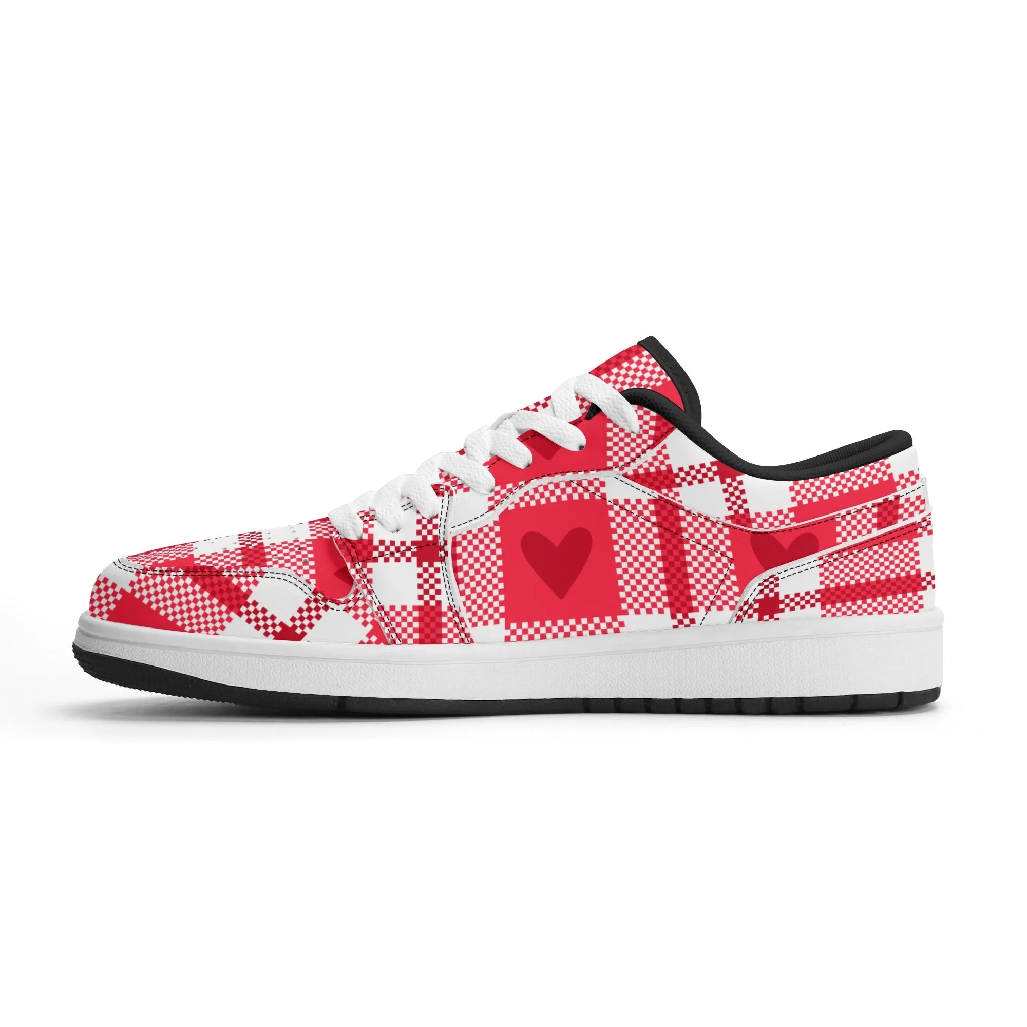 Flanell Heart Low Top Leder Sneaker für Herren