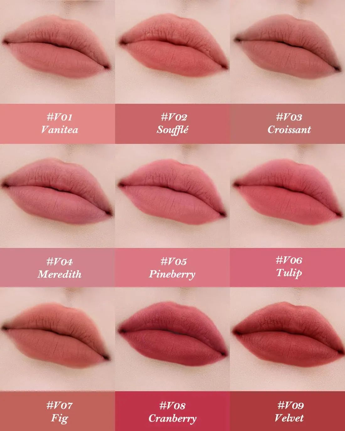 Flower Knows Strawberry Cupid Cake Lip Cream,Velvety-Smooth Matte Liquid Lipstick,Hydrating,Smudge-proof & Stain-Free Lip Stain(V07 Fig,0.17 Fl Oz)