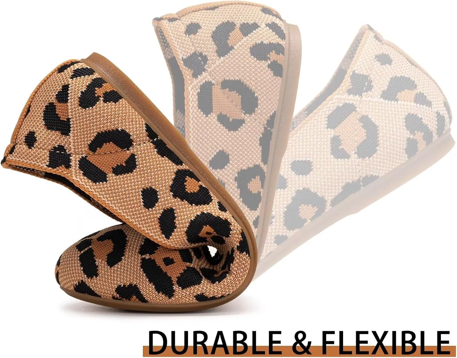 Frank Mully Women’s Ballet Flat Shoes Knit Dress Shoes Round Toe Slip On Ballerina Walking Flats Shoes for Woman Low Wedge Comfort Soft