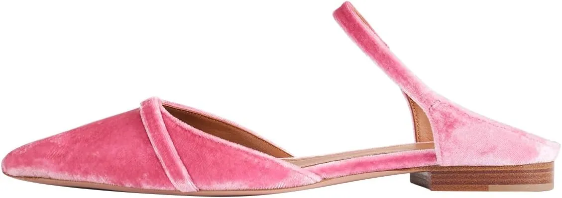 FSJ Women Closed Pointed Toe Flat Sandals with Strap Backless Slip On Cute Slides Ladies Casual Mules Comfortable Low heel Shoes Size 4-16 US