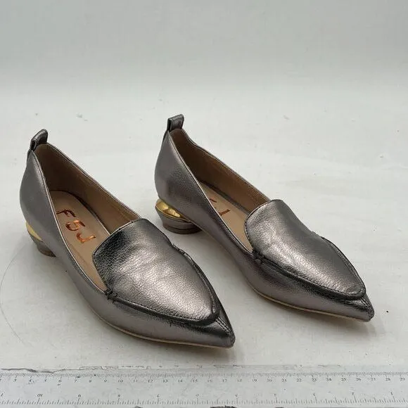 FSJ Women's Loafer Flat Pointed Deco Low Heel Fashion Slip On Dress Driving Offi