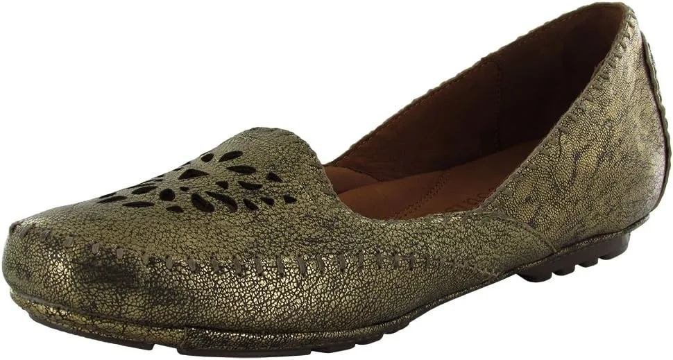 Gentle Souls Womens Lucki Sole Ballet Flat Leather Shoe, Antique Gold, US 5.5