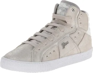 Geox JR Smart Girl 1 Sneaker (Toddler/Little Kid/Big Kid),Silver,35 EU (3.5 M US Big Kid)