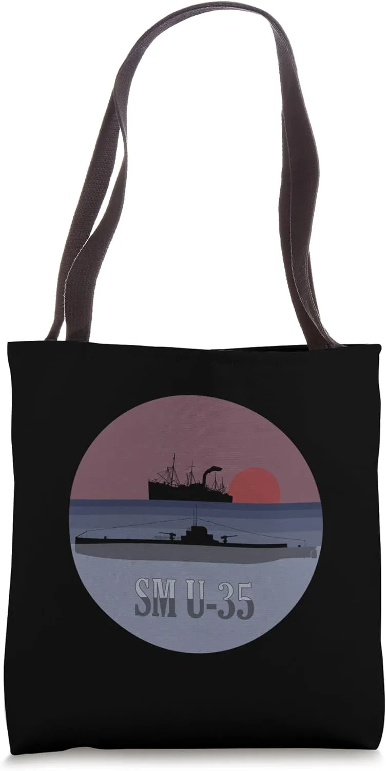 German WW1 Submarine SM U-35 Wartime Scene Tote Bag