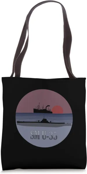 German WW1 Submarine SM U-35 Wartime Scene Tote Bag