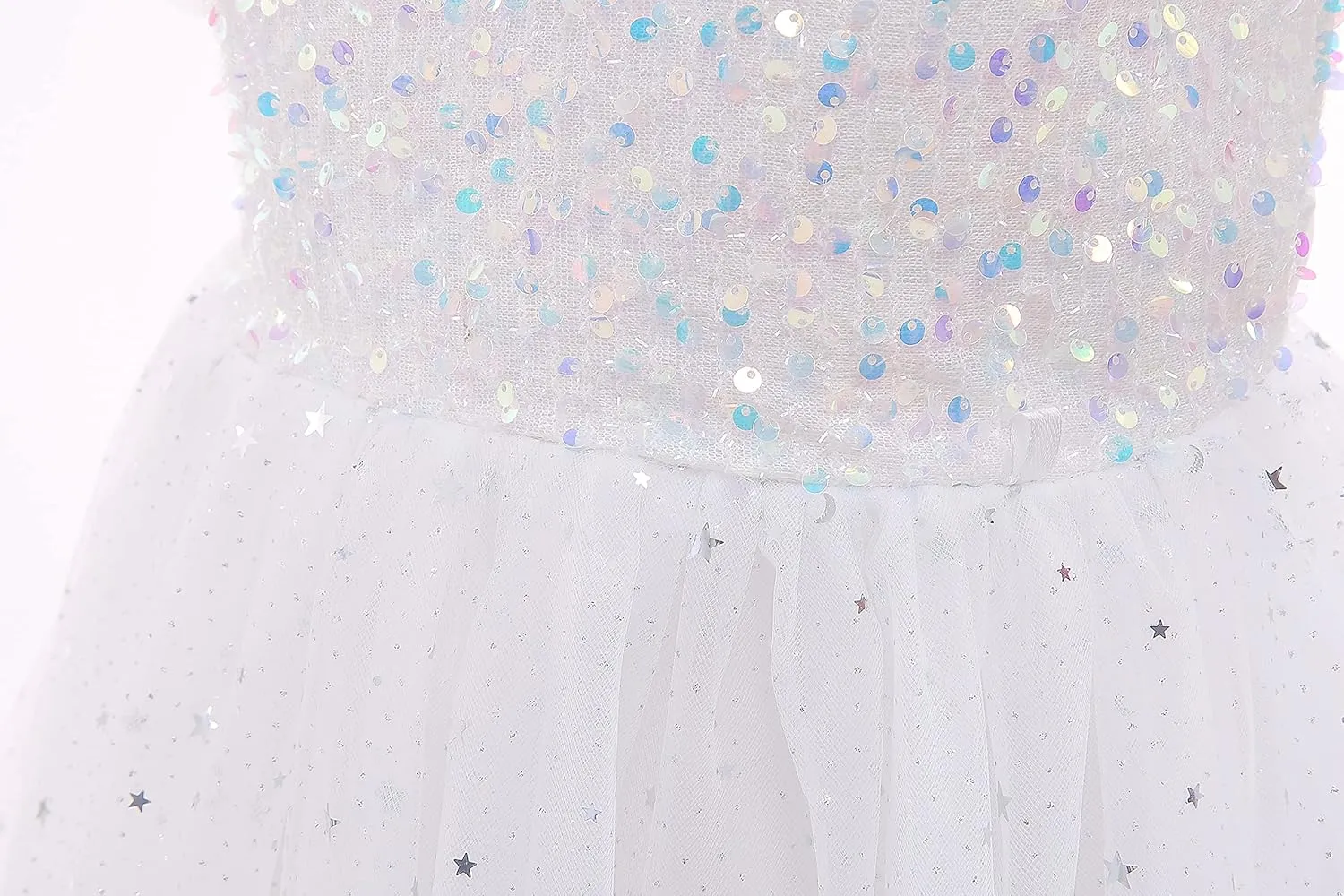 Glamulice Flower Girls Sparkle Tulle Puff Sleeves Vintage Dress Princess Wedding Bridesmaid Party Holiday Dresses