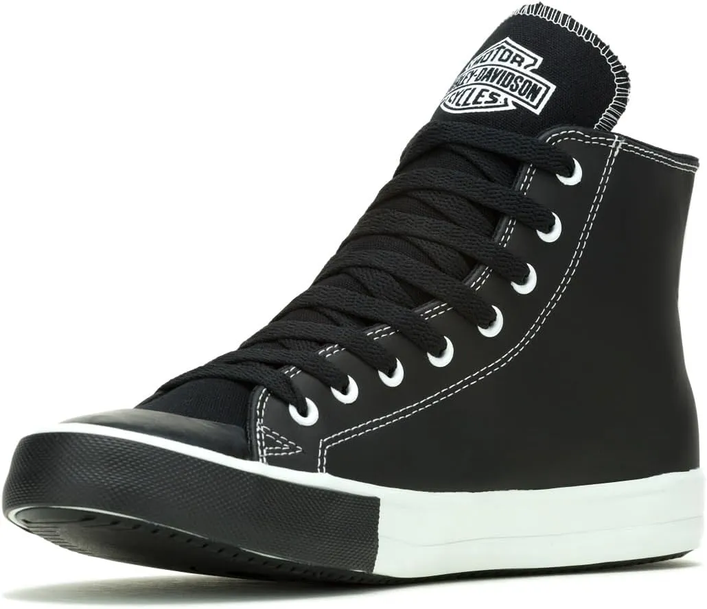 Harley-Davidson Men's Baxter High-Top #1 Black Leather Sneakers, D93904