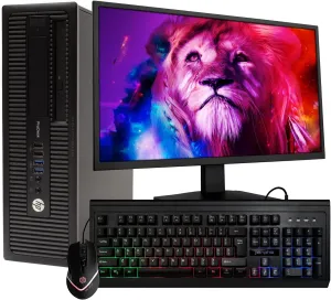 HP ProDesk 600G1 Small Desktop Computer (SFF) | Quad Core Intel i5 (3.20GHz) | 8GB DDR3 RAM | 500GB HDD Hard Disk Drive | Windows 10 Pro | 24in Monitor | RGB Mouse   Keyboard (Renewed)