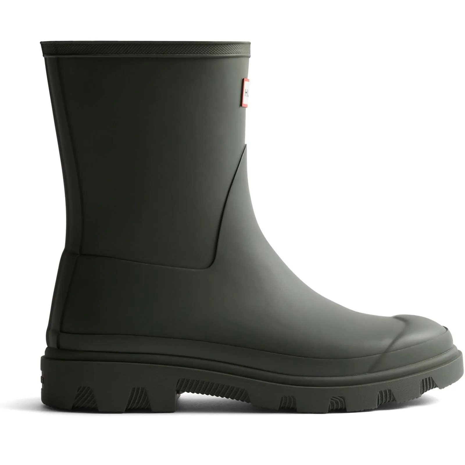 Hunter Downpour Short Boot Rubber Men's Dark Olive Wellington Boots
