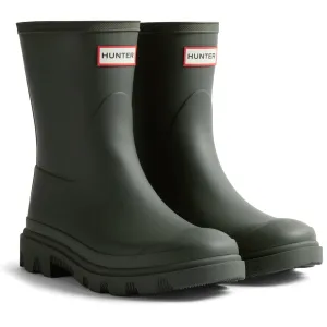 Hunter Downpour Short Boot Rubber Men's Dark Olive Wellington Boots