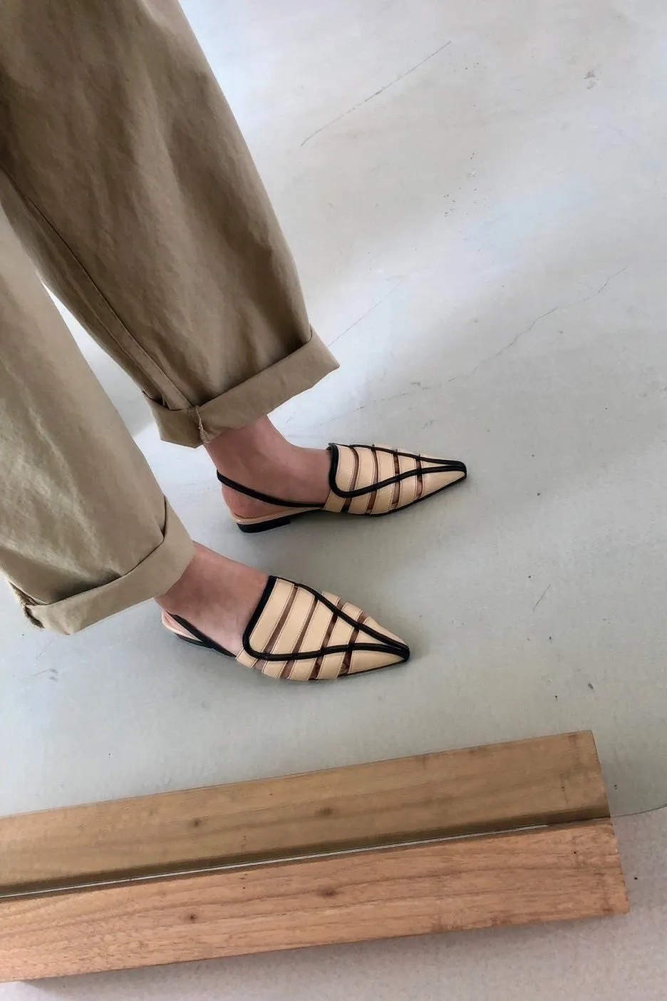 Ivy Contrast Slingback Flats
