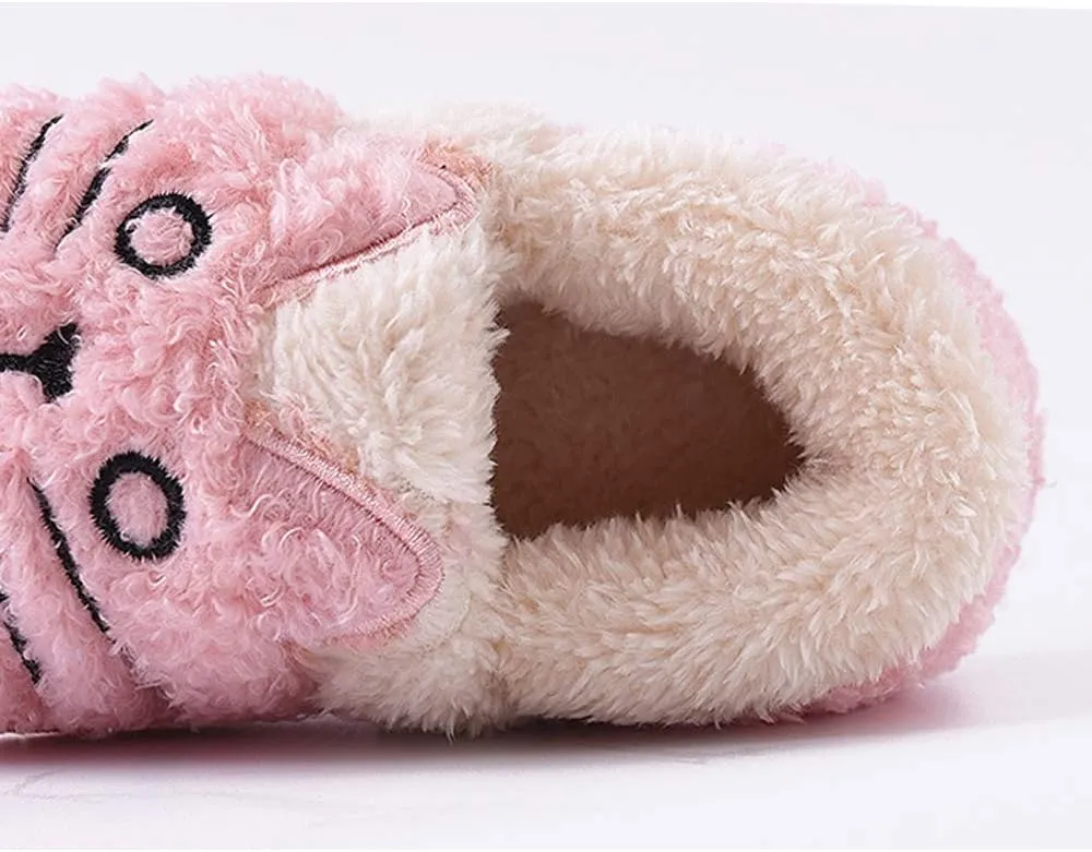 JadeRich Adults/Kids Cute Cat Animal Shoes Fleece Warm Boot Shoes Memory Foam Lightweight Slippers