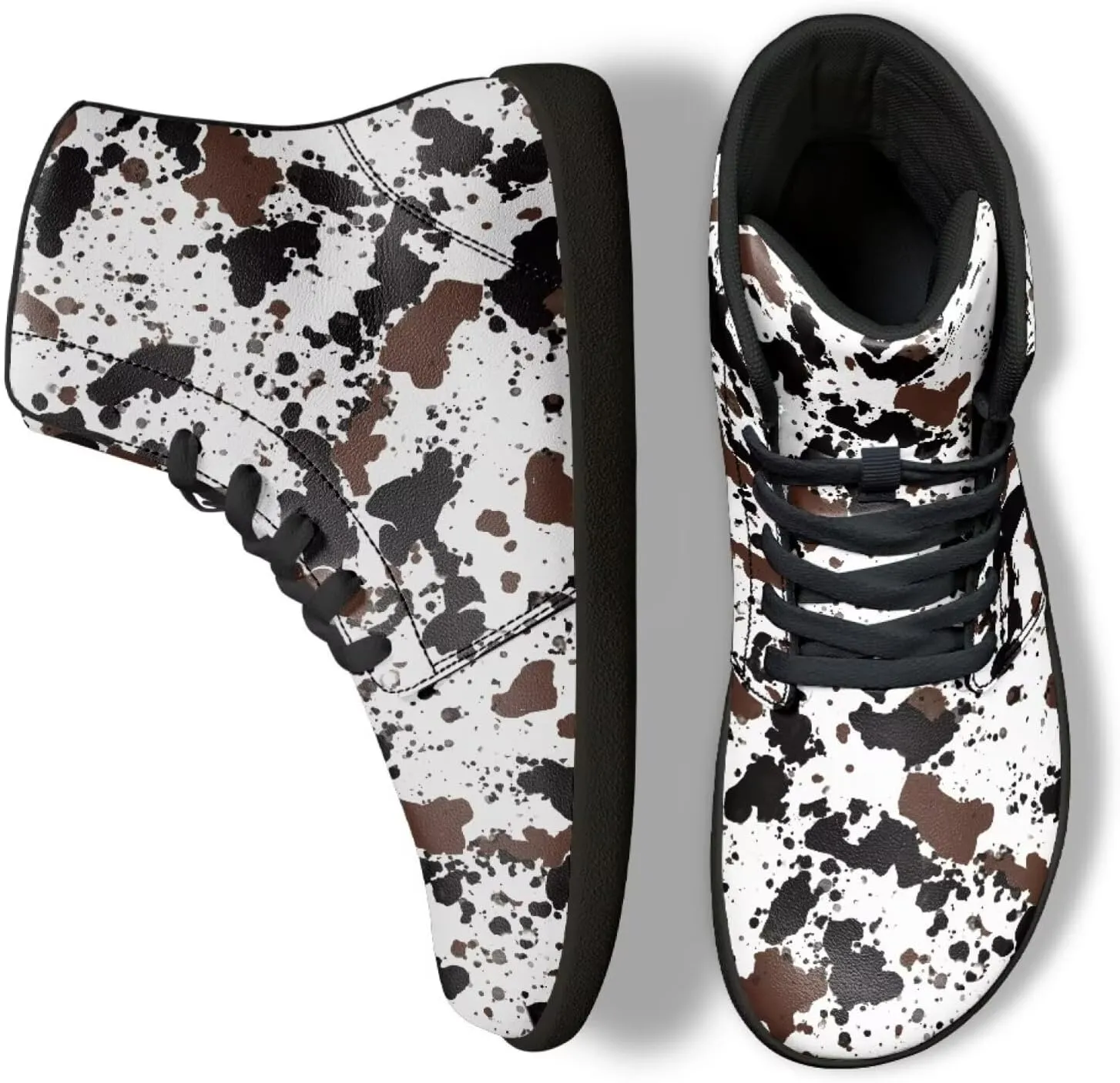 Jeiento Animal Print Barefoot High Top Sneaker Tennis Shoes Comfort Sports Fitness Running Shoes for Men