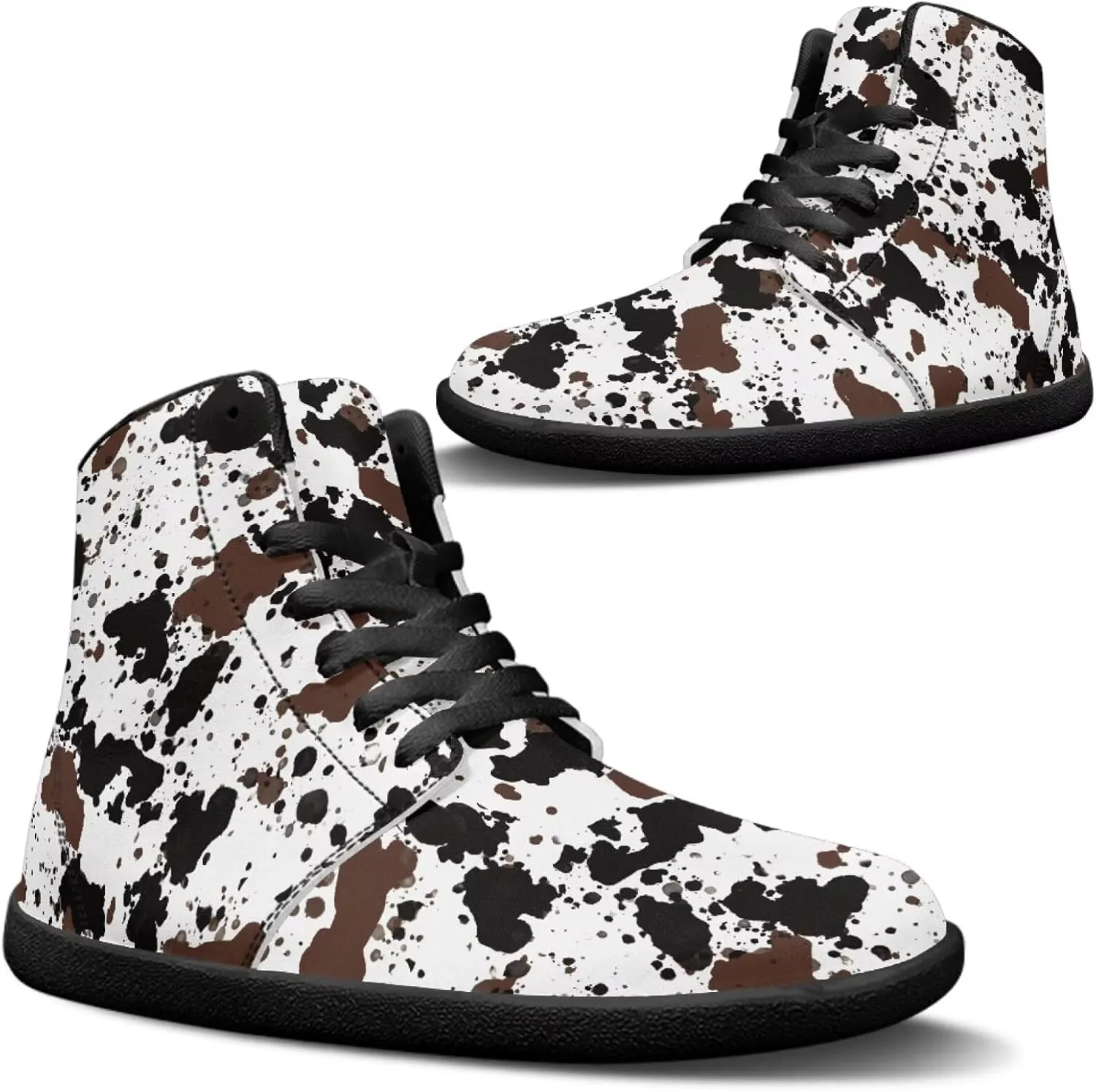 Jeiento Animal Print Barefoot High Top Sneaker Tennis Shoes Comfort Sports Fitness Running Shoes for Men