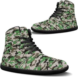 Jeiento Mens High Top Camouflage Shoes Wide Width Camo Barefoot Shoes Casual Walking Shoes
