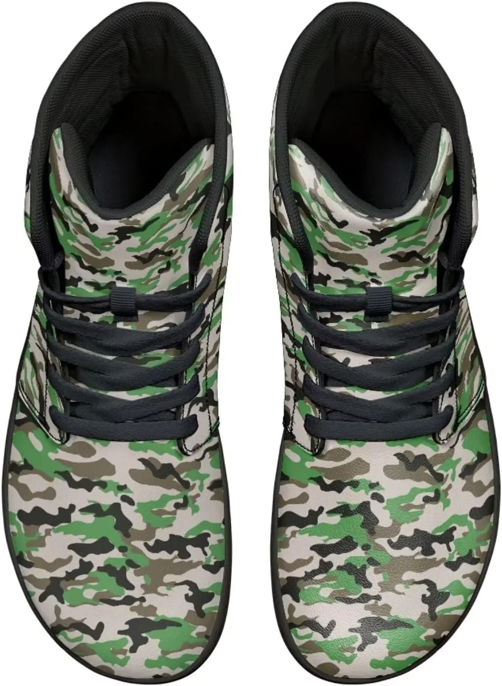 Jeiento Mens High Top Camouflage Shoes Wide Width Camo Barefoot Shoes Casual Walking Shoes
