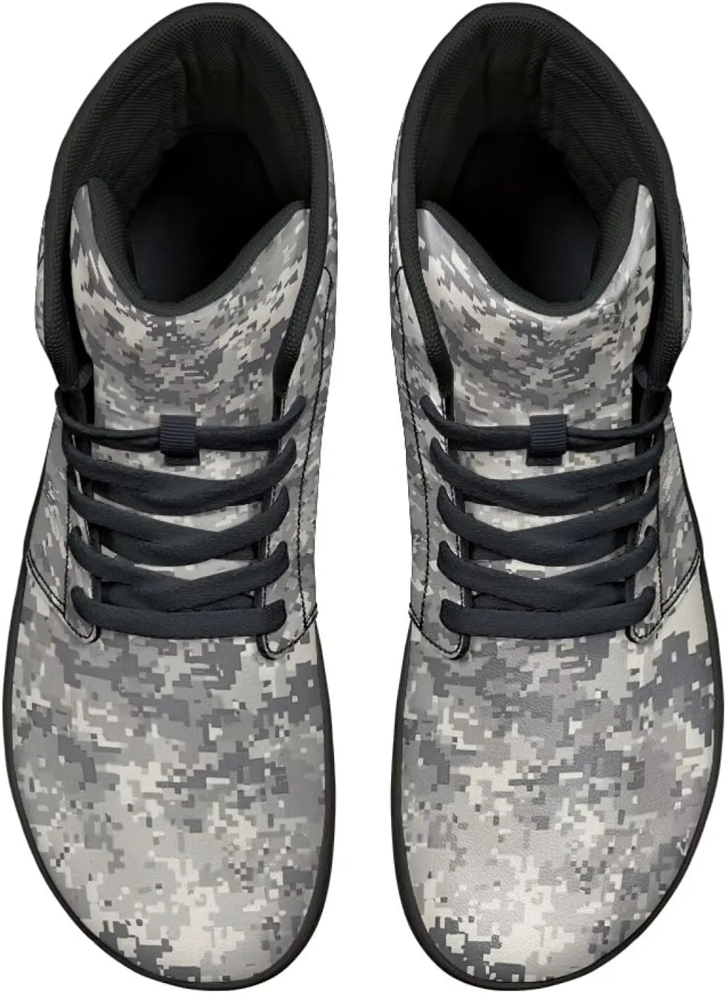 Jeiento Mens High Top Camouflage Shoes Wide Width Camo Barefoot Shoes Casual Walking Shoes