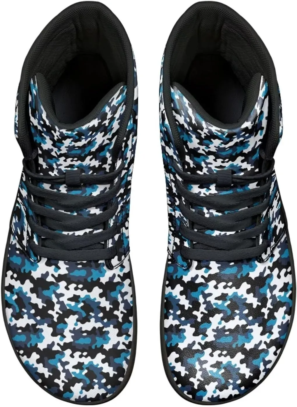 Jeiento Mens High Top Camouflage Shoes Wide Width Camo Barefoot Shoes Casual Walking Shoes
