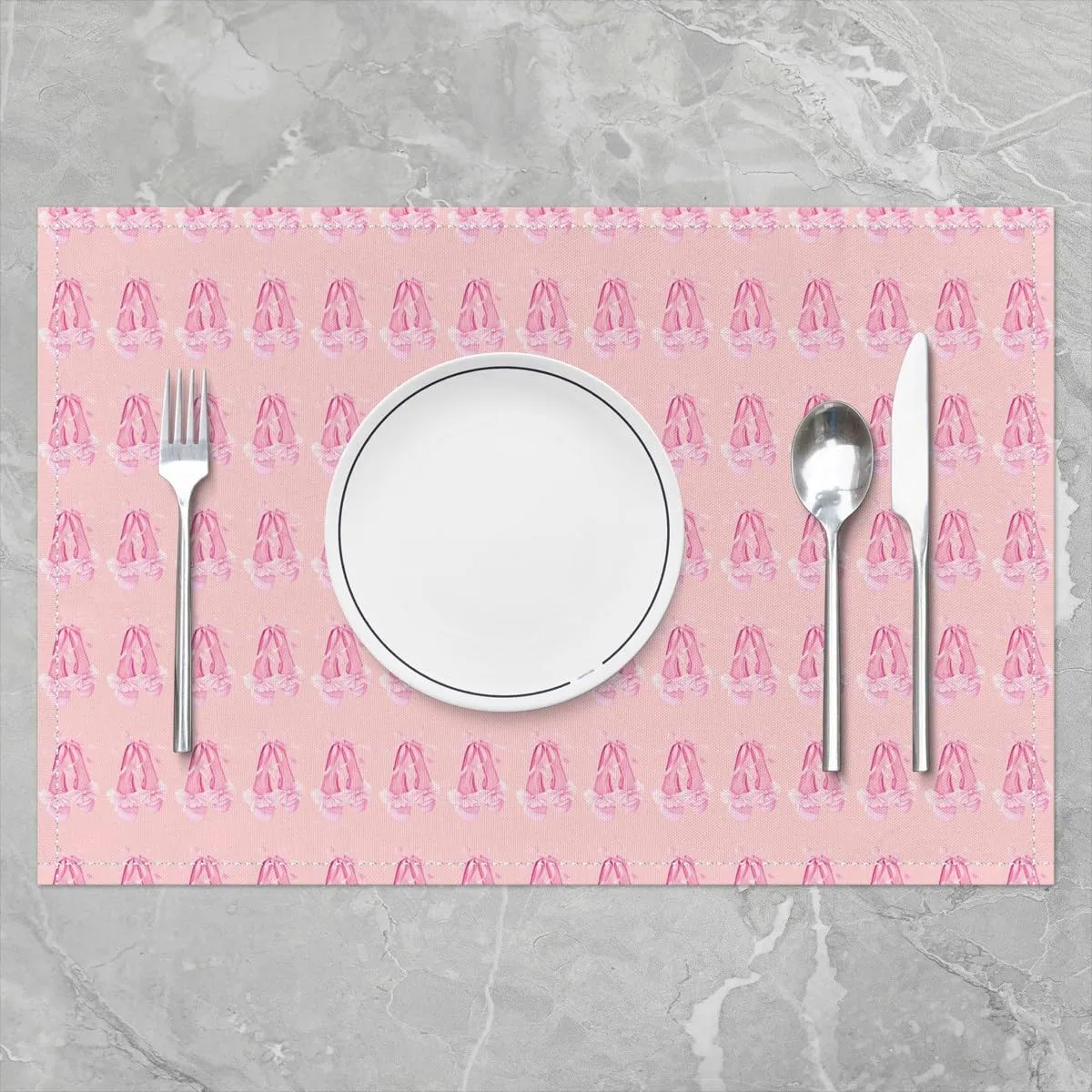 jejeloiu Pink Ballet Placemats Set of 4 18"x12" Girls Ballerina Table Place Mats for Kids Boys Teens Dance Shoes Placemat for Kitchen Dining Table Party Decor Indoor Outdoor Princess Decor