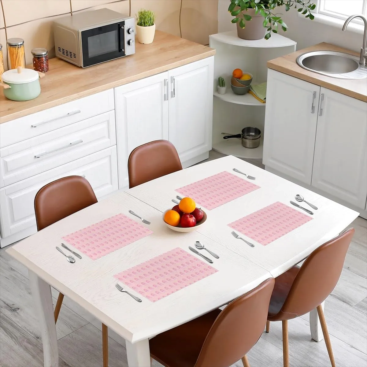 jejeloiu Pink Ballet Placemats Set of 4 18"x12" Girls Ballerina Table Place Mats for Kids Boys Teens Dance Shoes Placemat for Kitchen Dining Table Party Decor Indoor Outdoor Princess Decor