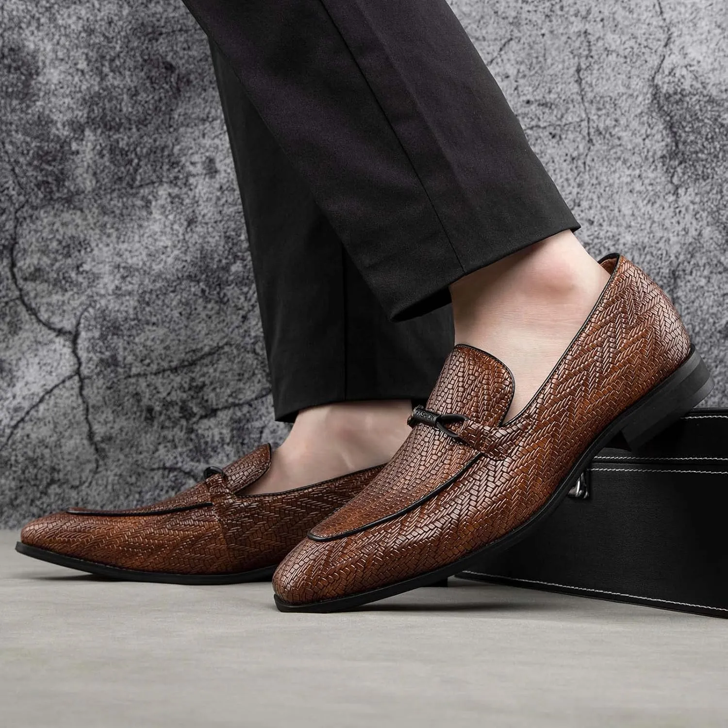 JITAI Mens Loafers Shoes Slip On Driving Shoes Casual Dress Loafer Business Fashion Shoes