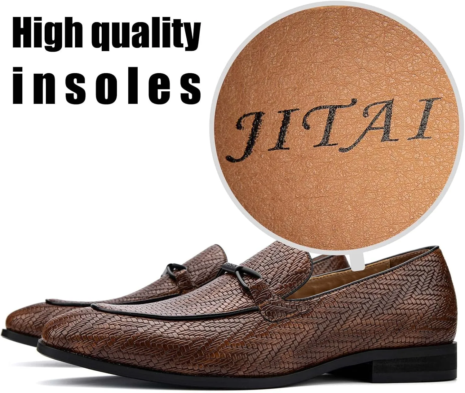 JITAI Mens Loafers Shoes Slip On Driving Shoes Casual Dress Loafer Business Fashion Shoes