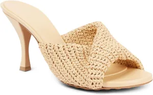 JORISTIMO Kitten Heel Mule Sandals Square Open Toe Slip on Heels Bow Shoes Fashion Summer Daily Wear Slippers