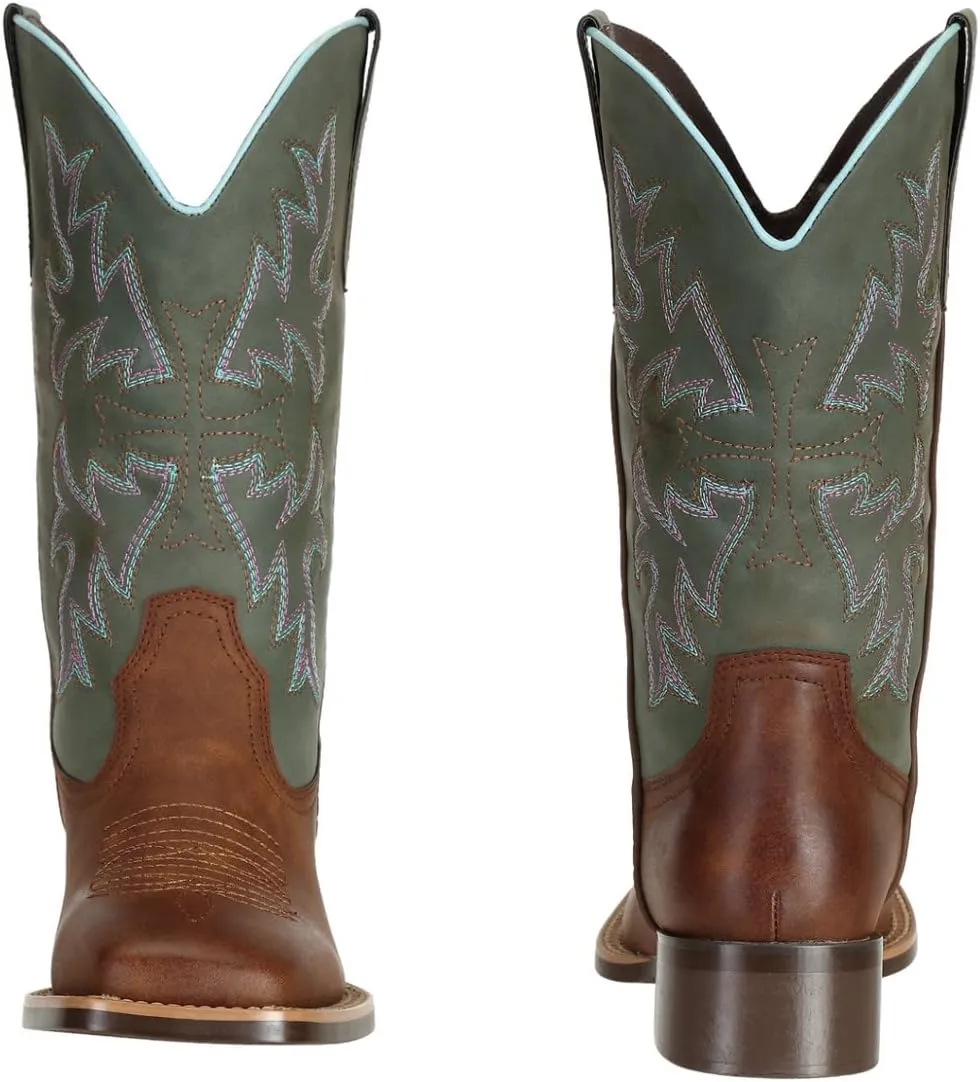 J's.o.l.e Women Cowgirl Boots Square Toe Wide Calf Ladies Fashion Cowboy Western Boots