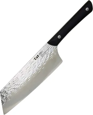 Kai PRO 7" Asian Utility Knife, Hand Sharpened Japanese Kitchen Knife Ideal for Stir Fry, Japanese AUS6M Stainless Steel Blade, Full-Tang POM Handle, NSF Certified, For Professional and Home Chefs
