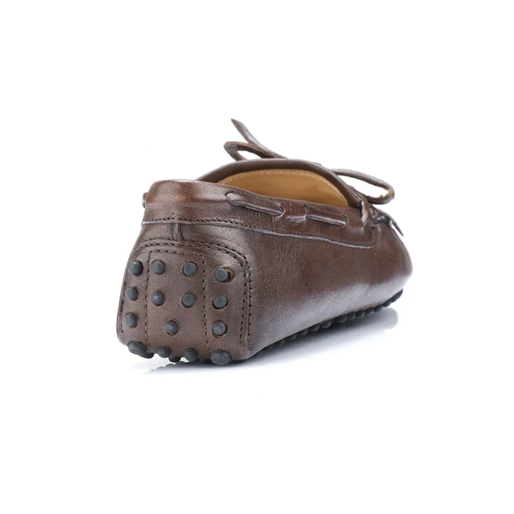 Kiltie Loafer in Espresso Shrunken Baby Calf Leather
