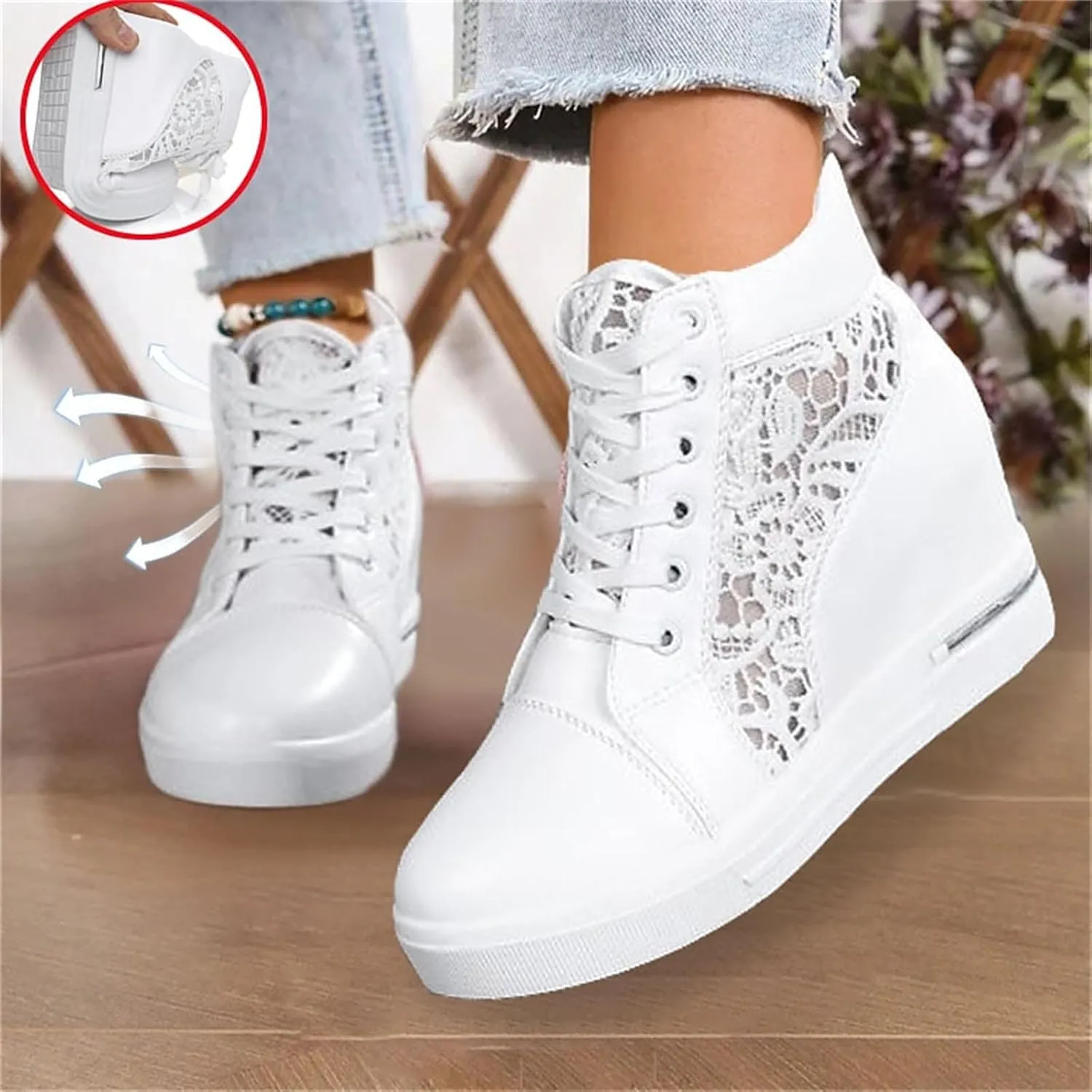 Leather Lace up Ankle Boots Ladies Fashion Thick Chucky Heel Leather Mesh Zip Lace up Fashion Cool Boots Lightweight